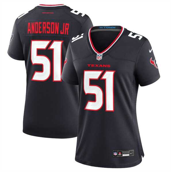 Women%27s Houston Texans #51 Will Anderson Jr. Navy 2024 Stitched Jersey Dzhi